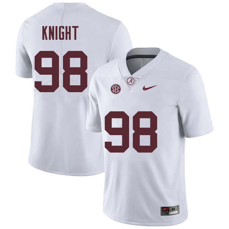 Alabama Crimson Tide Men's Preston Knight #98 White NCAA Nike Authentic Stitched College Football Jersey SS16M80TH
